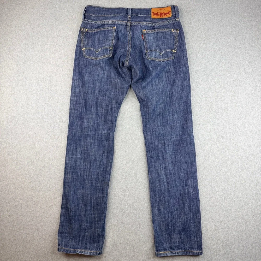 Levis 599 Red Skinny Straight Jeans Mens W30 L30 Medium Wash Blue Denim Low Rise